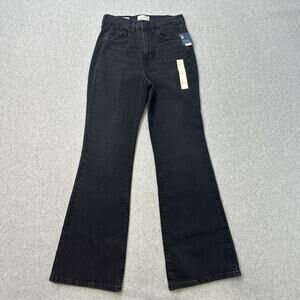 Universal Thread Jeans Women Black High Rise Flare Leg Stretch SZ 2 Short Pants